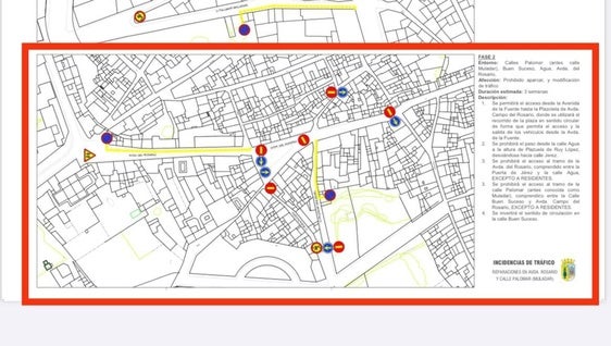 Cambios en el tráfico y aparcamientos por la segunda fase de las obras en la avenida del Rosario