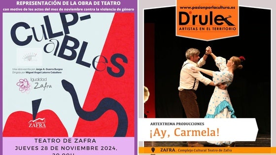 'Culpalbes' y 'Ay Carmela', dos nuevas obras este fin de semana en el Teatro de Zafra