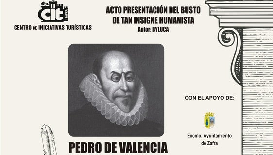 El CIT erige un busto a Pedro de Valencia en el 470 aniversario de su nacimiento