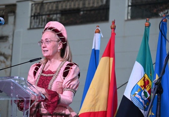 La pregonera durante su intervención