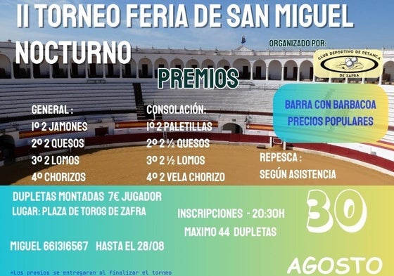 El Club de Petanca organiza el II Torneo Feria de San Miguel Nocturno