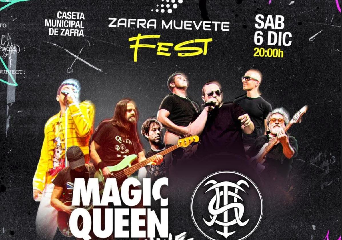 Zafra Muévete Fest ofrecerá una noche de música en directo, tributos y espectáculo en la Caseta Municipal
