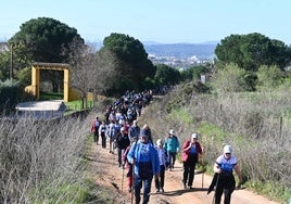Los senderistas durante la ruta