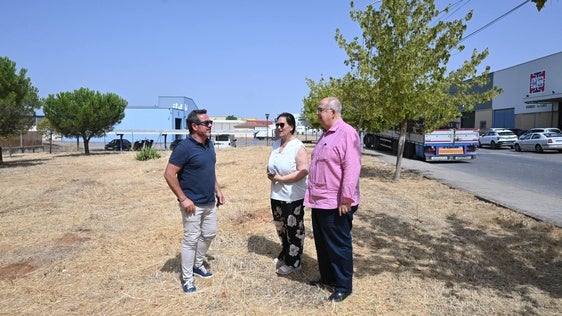 Visita a la zona del alcalde y la concejala y el presidente de la Entidad de conservación del polígono