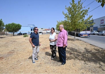 Visita a la zona del alcalde y la concejala y el presidente de la Entidad de conservación del polígono
