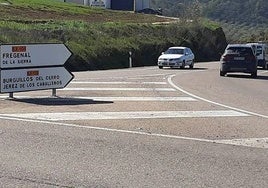 Un tramo de la carretera Zafra-Jerez