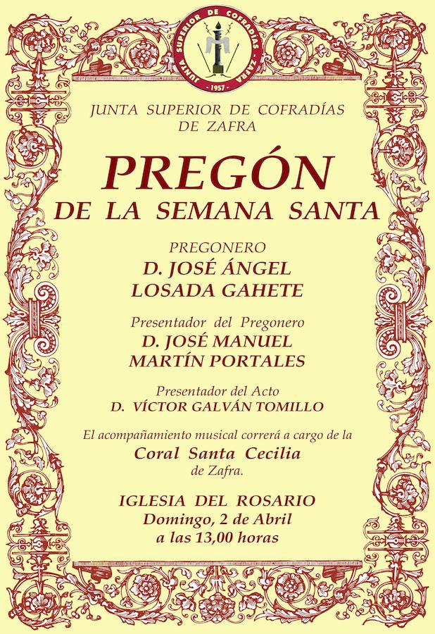 El pregón de Semana Santa será el domingo 2 de abril