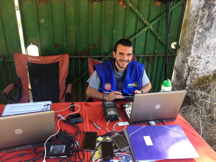 Samuel Guillermo en su puesto en una competición 