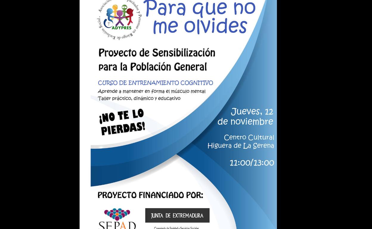 Adypres Zalamea desarrolla el programa de sensibilización 'Para que no me olvides'