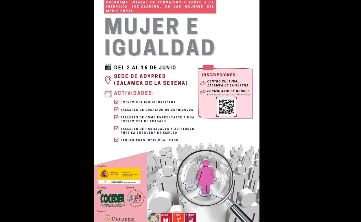 Cartel del taller 'Mujer e Igualdad' 