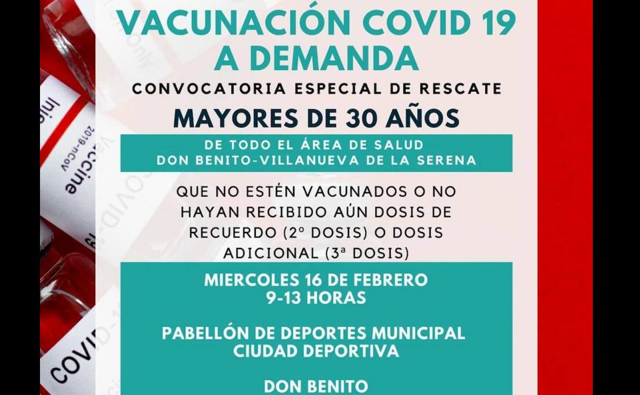 El Área de Salud Don Benito-Villanueva organiza una vacunación masiva para mayores de 30 años