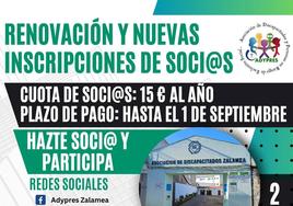 Adypres Zalamea abre el plazo para las renovaciones e inscripciones de nuevos socios