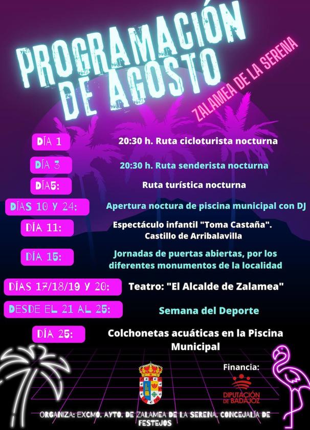 Extenso programa de eventos durante el mes de agosto en Zalamea