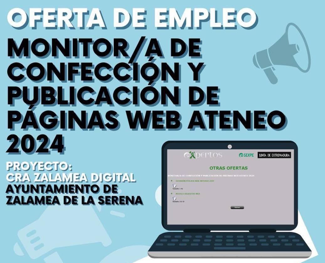 El Colaborativo Rural de Zalamea necesita un monitor de confección y publicación de páginas web