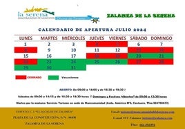 Horarios de las Oficinas de Turismo de la Mancomunidad para julio