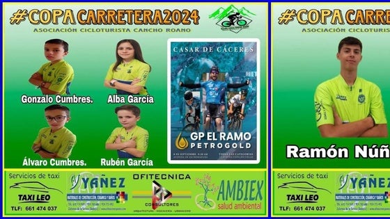5 deportistas de la AC Cancho Roano viajarán a Casar de Cáceres para la clausura de la Copa Escuelas