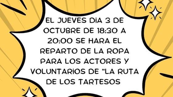 Reparto de ropa para los actores y voluntarios de 'La Ruta de los Tartesos'