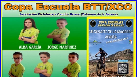 Varios ciclistas de la AC Cancho Roano están en Hornachos participando en la Copa Escuelas