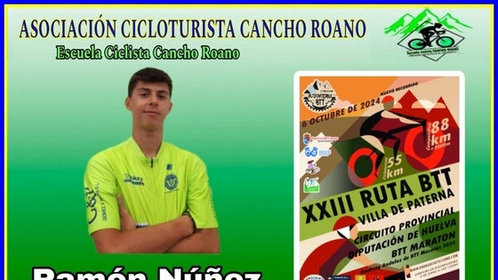 Ramón Núñez, de la AC Cancho Roano, participará en la XXIII Ruta BTT Villa de Paterna