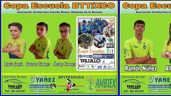 Varios ciclistas de la AC Cancho Roano participan en la última prueba de la Copa Escuelas