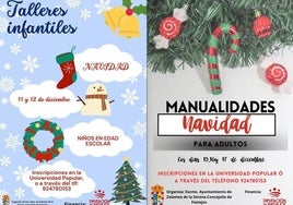 Talleres de manualidades de navideñas en el Centro Cultural