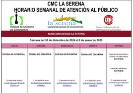 Horario semanal de CMC La Serena