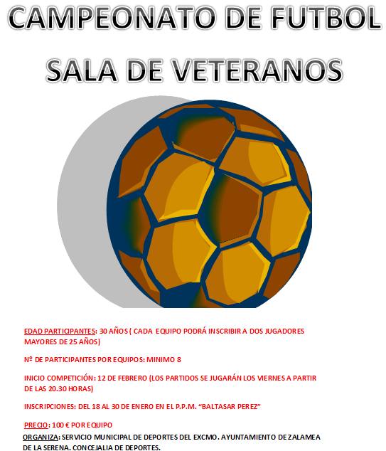 Zalamea organiza un campeonato de fútbol sala para veteranos