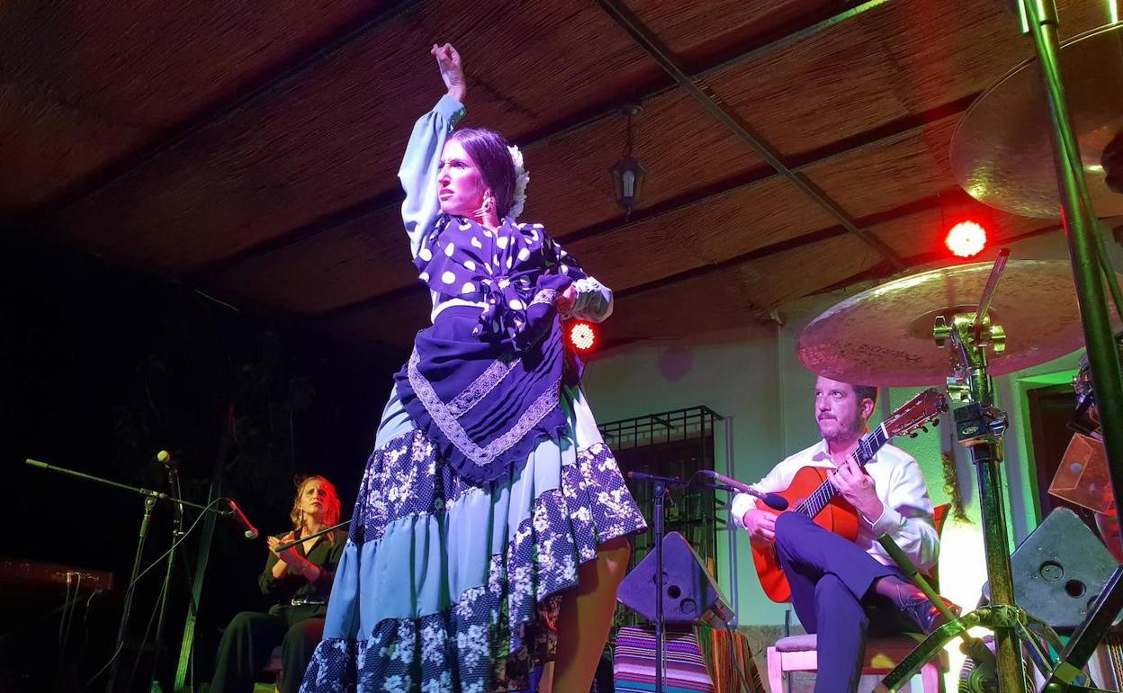 Imagen del Festival Flamenco. Abajo, el alcalde de Fondón.