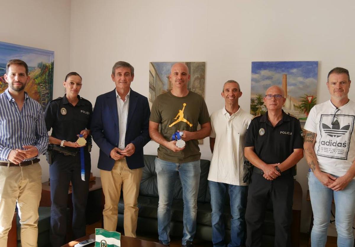 La agente Carmen González, en el podio del 'European Police and Fire Games 2023'