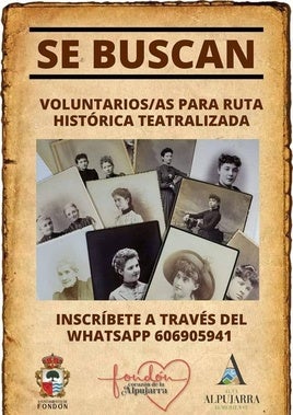 Fondón busca voluntarios para llevar a cabo un ruta histórica teatralizada