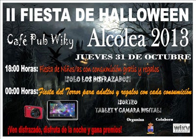 El Ayuntamiento de Alcolea organiza para el jueves una nueva edición de la Fiesta de Halloween