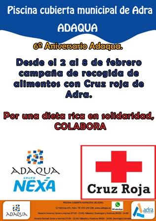 La Piscina de Adra recoge alimentos para Cruz Roja