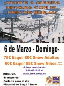 Berja 'invita' a esquiar