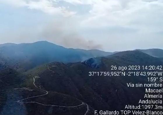 Detalle del vídeo grabado en la zona por los operativos de Infoca.