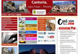 Página web del Ayuntamiento de Cantoria, donde se observa una reciente actualización de los datos.