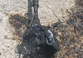 Estado de la máquina tras el incendio.