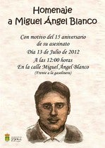 Acto Institucional en Tíjola en recuerdo de Miguel Ángel Blanco tras 15 años de su asesinato