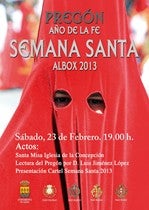 Luis Jiménez López de la Cofradía de San Juan Evangelista pregonará la ‘Semana Santa 2013’ de Albox