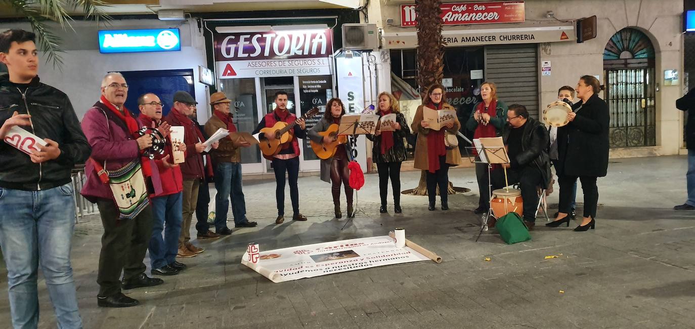 Campaña de 'Navidad Cantada en la Calle' cuya colecta se ha destinado a Cáritas. 