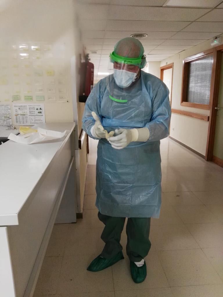 Félix, durante una jornada de trabajo. 