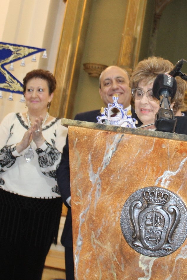 María del Carmen de Torres en una homenaje que recibió en abril de 2018 de la peña romera Rincón del Arte. 