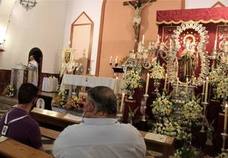 Misa oficiada el pasado jueves por el párroco Sebastián Guerrero. 