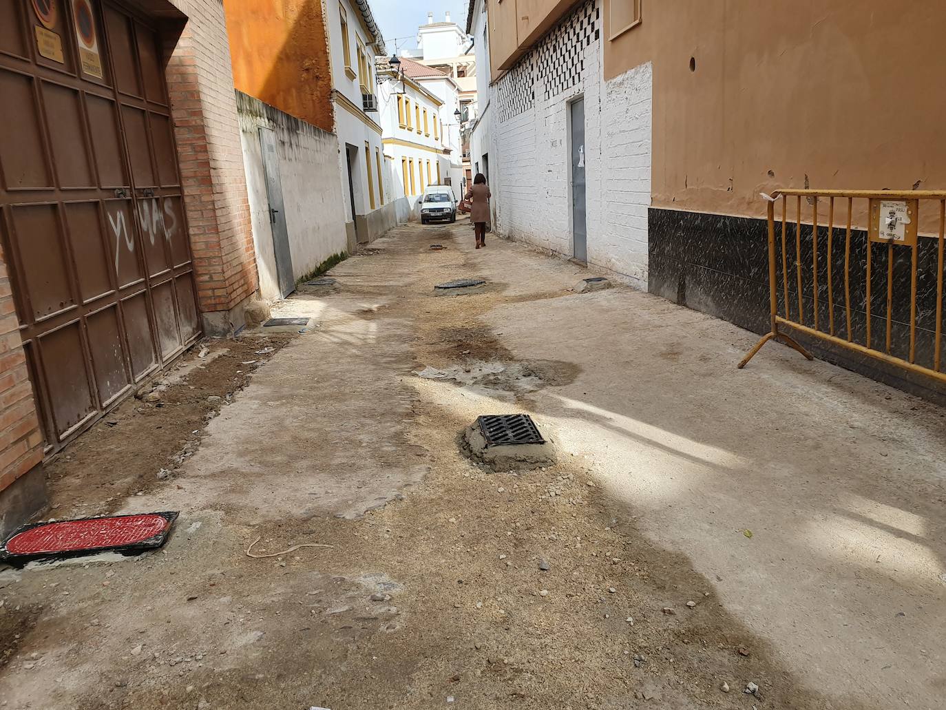 Obras de mejora en la calle Sopas. 