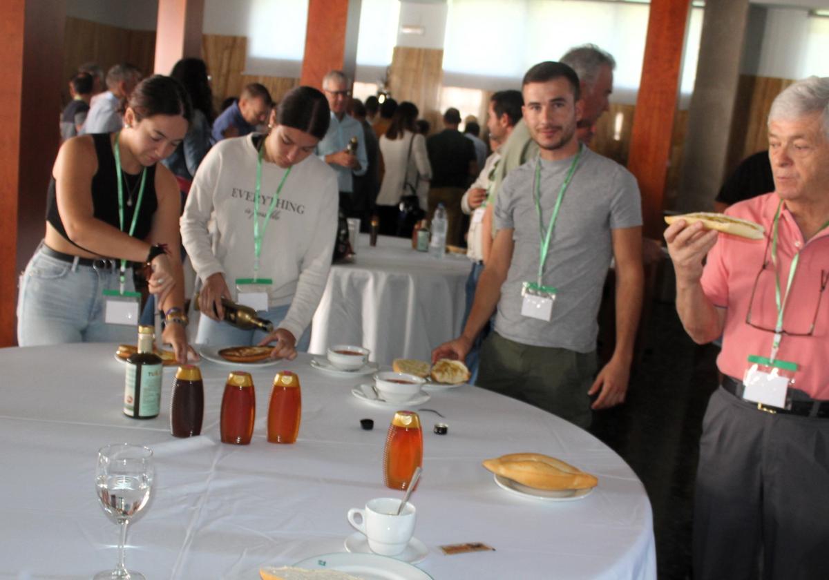 Degustación de mieles y de aceites de la tierra en los desayunos saludables.