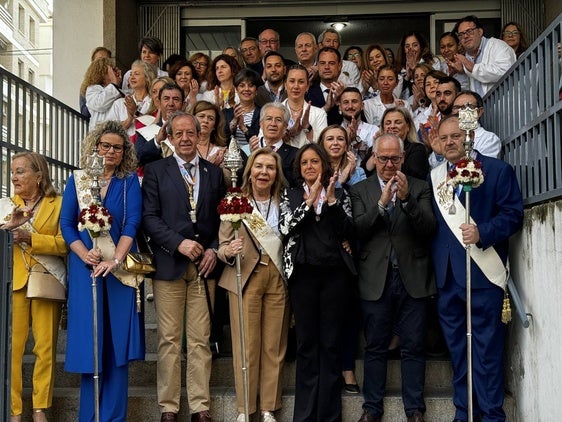 Catalina García asiste al convite de banderas en el centro de salud Virgen de la Cabeza