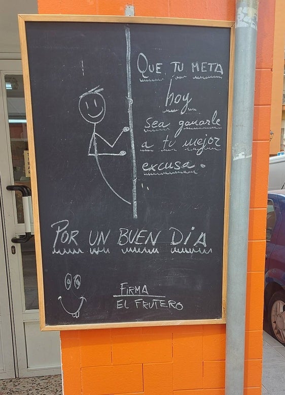Lema de la frutería andujareña de Alberto.