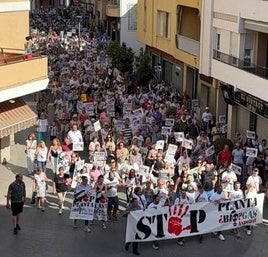 Manifestación el pasado sábado por las calles de la ciudad de la plataforma Stop a la Planta de Biogás.