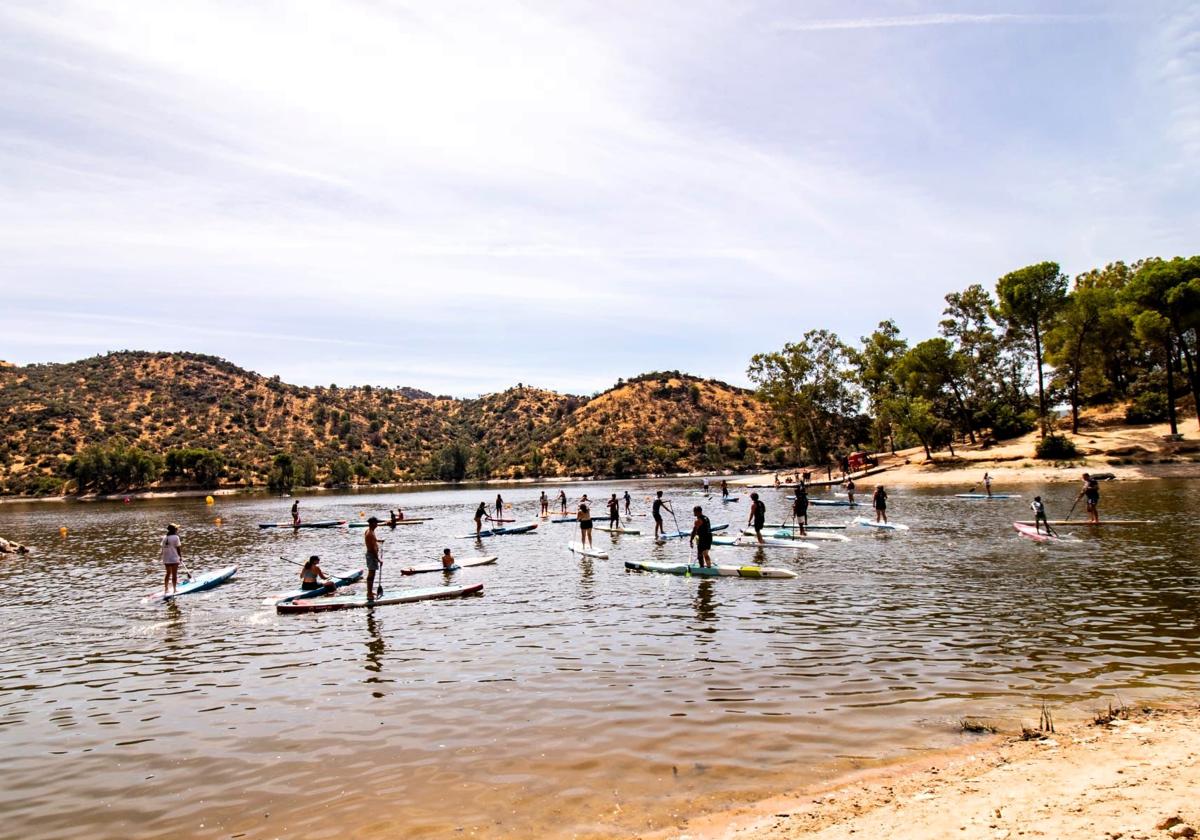 Participantes en la prueba de paddle surf.