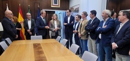 La ministra durante su visita institucional al Ayuntamiento.