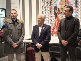 tonio José Morillo, Manuel José Gómez y José María Alcántara durante la inauguración.